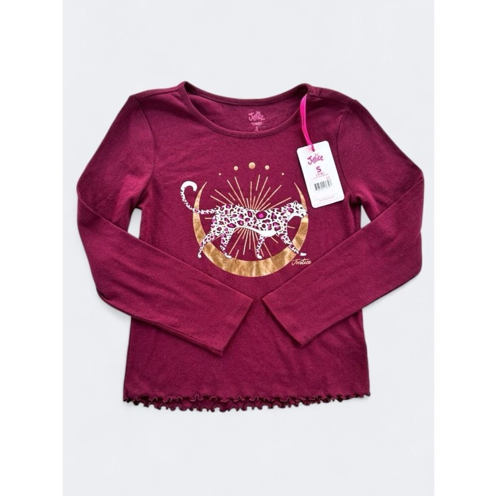 🎉5 for $45🎉 NWT Justice top shirt  long sleeve gurls size S 7-8